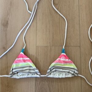 Striped Triangle Bikini Top